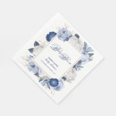 Elegant Blauw & Wit Bloem Baby shower Servet (Hoek)