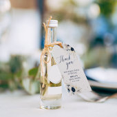 Elegant Blauw & Wit Bloemen Bruids Dank u Cadeaulabel