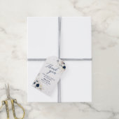 Elegant Blauw & Wit Bloemen Bruids Dank u Cadeaulabel (Met Touw)