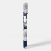 Elegant Blauw Wit Bloemen Chique Aangepaste Naam Case-Mate iPhone Case (Achterkant / Rechts)