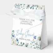 Elegant Blauw Wit Bloemen Jongen Baby shower Bedankdoosjes (Voorkant Zijde)