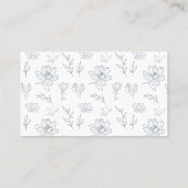 Elegant blauw wit bloemenbruiloft Place Card Plaatskaartje (Achterkant)