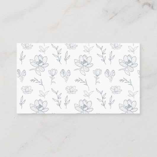 Elegant blauw wit bloemenbruiloft Place Card Plaatskaartje (Achterkant)