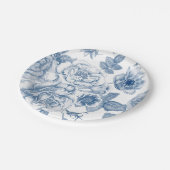 Elegant blauw wit bloemenpatroon bord (Gekanteld)