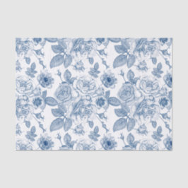 Elegant blauw wit bloemig feestweefsel tissuepapier