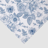 Elegant blauw wit bloemig  feestweefsel tissuepapier (Detail)