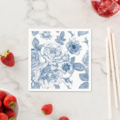 Elegant blauw wit bloemmotief servetten (Insitu)