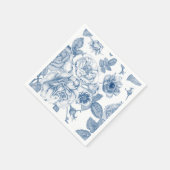 Elegant blauw wit bloemmotief servetten (Hoek)