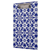 Elegant blauw-wit bloempatroon klembord (Links)