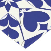 Elegant blauw-wit bloempatroon korte tafelloper (Hoek)