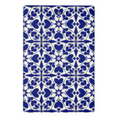 Elegant blauw-wit bloempatroon mini klembord (Achterkant)