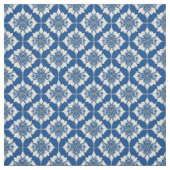 Elegant blauw-wit bloempatroon stof (Swatch)