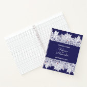Elegant Blauw Wit Bruiloft Planner Notitieboek (Binnen)