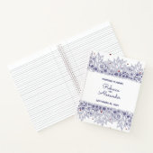 Elegant Blauw Wit Bruiloft Planner Notitieboek (Binnen)
