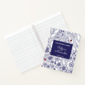 Elegant Blauw Wit Bruiloft Planning Notitieboek (Binnen)