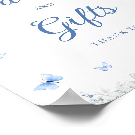 Elegant Blauw Wit Chinoiserie Kaarten en Geschenke Poster (Hoek)