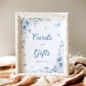 Elegant Blauw Wit Chinoiserie Kaarten en Geschenke Poster