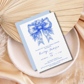 Elegant blauw-wit Chinoiserie Vrijgezellenfeest Kaart