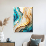Elegant Blauw Wit Goud Chique Agaat Marmer Canvas Afdruk<br><div class="desc">Elegant Blauw Wit Goud Chique Agaat Marmer Canvas Art</div>