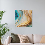 Elegant Blauw Wit Goud Chique Agaat Marmer Imitatie Canvas Print<br><div class="desc">Elegant Blauw Wit Goud Chique Agaat Marmer Faux Canvas</div>