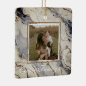 Elegant blauw wit goud koper marmer graniet keramisch ornament (Rechts)