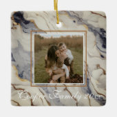 Elegant blauw wit goud koper marmer graniet keramisch ornament (Voorkant)