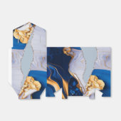 Elegant Blauw Wit Goud Marmer Bedankdoosjes (Uitgevouwen)
