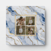 Elegant blauw wit goud marmer graniet patroon fotoplaat (Voorkant)