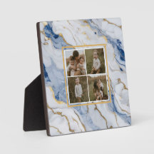 Elegant blauw wit goud marmer graniet patroon