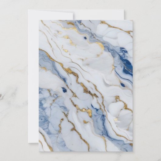 Elegant blauw wit goud marmer graniet patroon kaart (Voorkant)