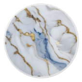 Elegant blauw wit goud marmer graniet patroon keramische knop (Voorkant)