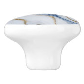 Elegant blauw wit goud marmer graniet patroon keramische knop (Zijkant)
