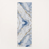 Elegant blauw wit goud marmer graniet patroon yogamat (Voorkant)