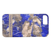 Elegant blauw wit grijs graniet marmeren patroon Case-Mate iPhone case (Achterkant (Horizontaal))