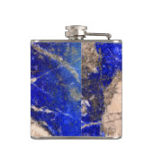 Elegant blauw wit grijs graniet marmeren patroon heupfles (Achterkant)