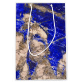 Elegant blauw wit grijs graniet marmeren patroon medium cadeauzakje (Voorkant)