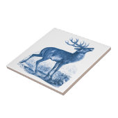 Elegant  blauw wit hert tegeltje (Zijkant)