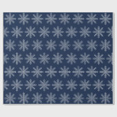 Elegant Blauw Wit Kerst Sneeuwvlok Patroon Cadeaupapier (Vlak)