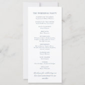 Elegant blauw wit kust chique bruiloft programma (Achterkant)