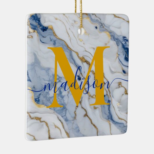 Elegant blauw wit maïs goud marmer graniet keramisch ornament (Rechts)