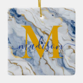 Elegant blauw wit maïs goud marmer graniet keramisch ornament (Voorkant)