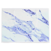 Elegant Blauw Wit Marmer graniet patroon Large Cadeautasje (Voorkant)