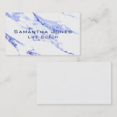 Elegant Blauw Wit Marmer graniet steen patroon Visitekaartje (Voorkant / Achterkant)