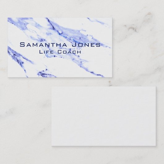 Elegant Blauw Wit Marmer graniet steen patroon Visitekaartje (Voorkant / Achterkant)