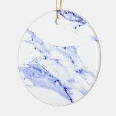 Elegant blauw wit marmer granieten patroon keramisch ornament (Links)