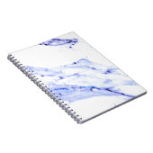 Elegant blauw wit marmer granieten patroon notitieboek (Rechterzijde)