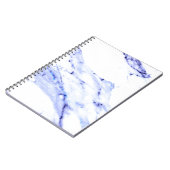 Elegant blauw wit marmer granieten patroon notitieboek (Linkerzijde)