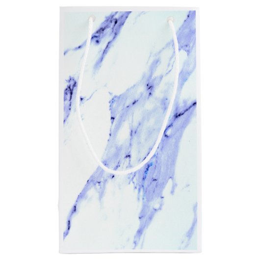 Elegant Blauw Wit Marmeren patroon Klein Cadeauzakje (Achterkant)