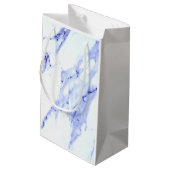 Elegant Blauw Wit Marmeren patroon Klein Cadeauzakje (Achterkant Gekanteld)