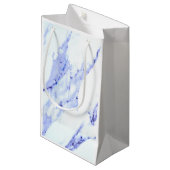 Elegant Blauw Wit Marmeren patroon Klein Cadeauzakje (Voorkant Gekanteld)